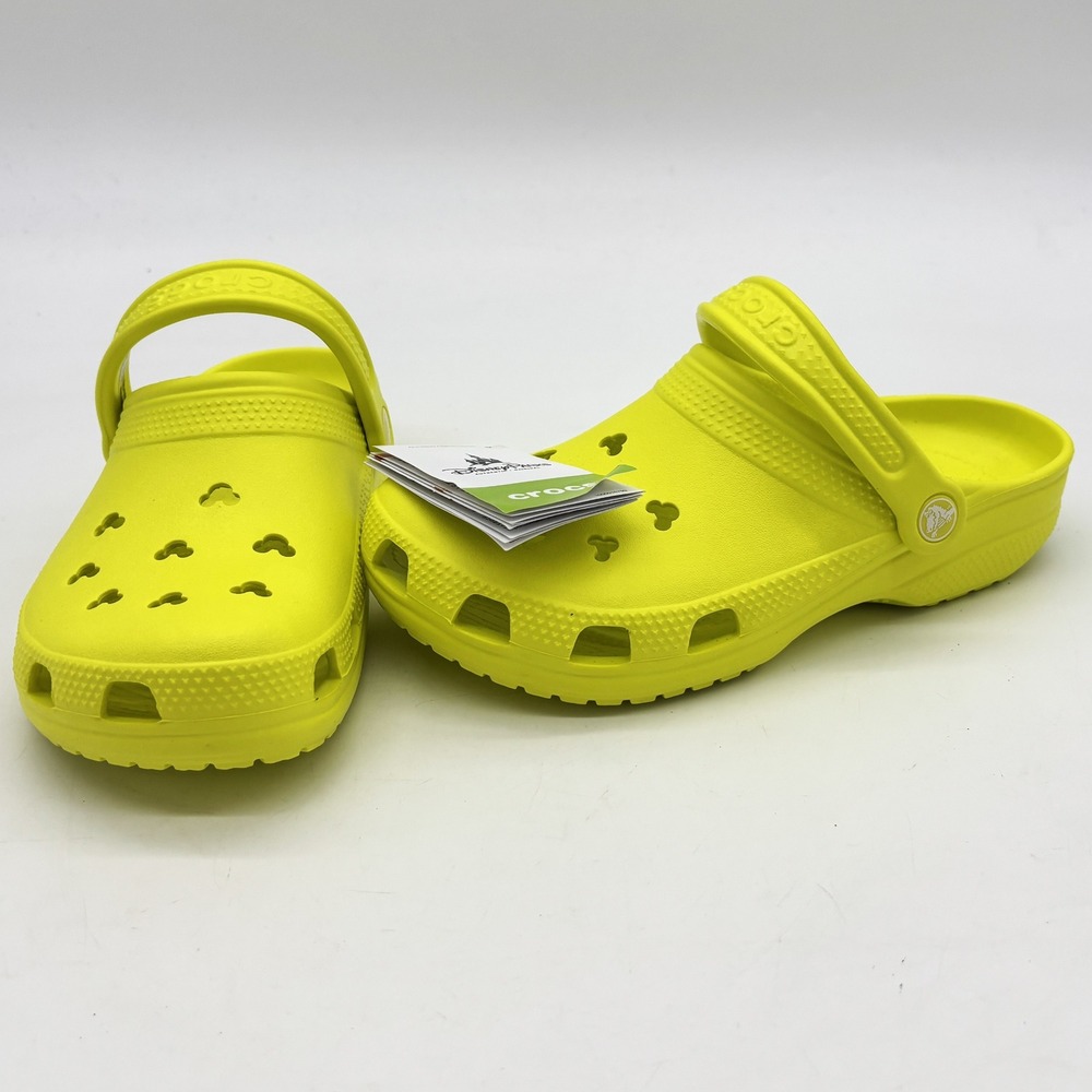 Crocs Clogs Women Size 7 Neon Yellow New Disney Parks Mickey Mouse Classic Clog